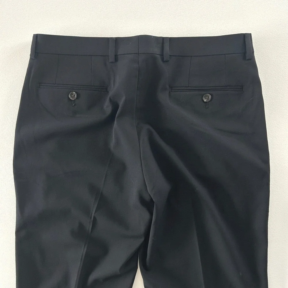 Chaps Suit Mens 40R‎ Black Wool Blend 2-Button Solid Classic Formal Career